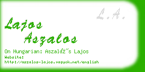 lajos aszalos business card